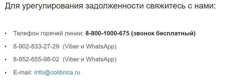 Способы связи с коллекторской компанией