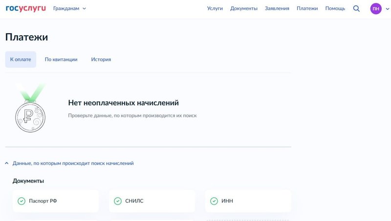 Система выдает всю информацию о долгах, которые есть у человека