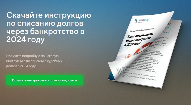 Компания даже дает инструкцию по банкротству физ лица