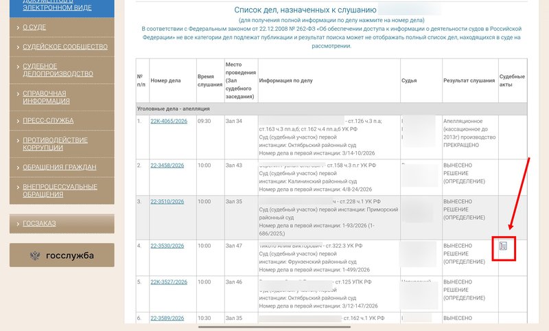 Судебные акты в открытом доступе на примере портала Санкт-Петербургского городского суда